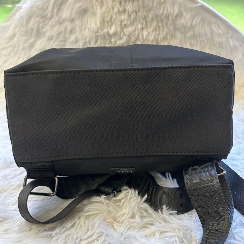 BOTKIER Black Lightweight Backpack Front Zip Closure Accent Small